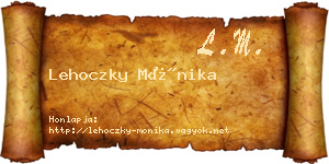 Lehoczky Mónika névjegykártya